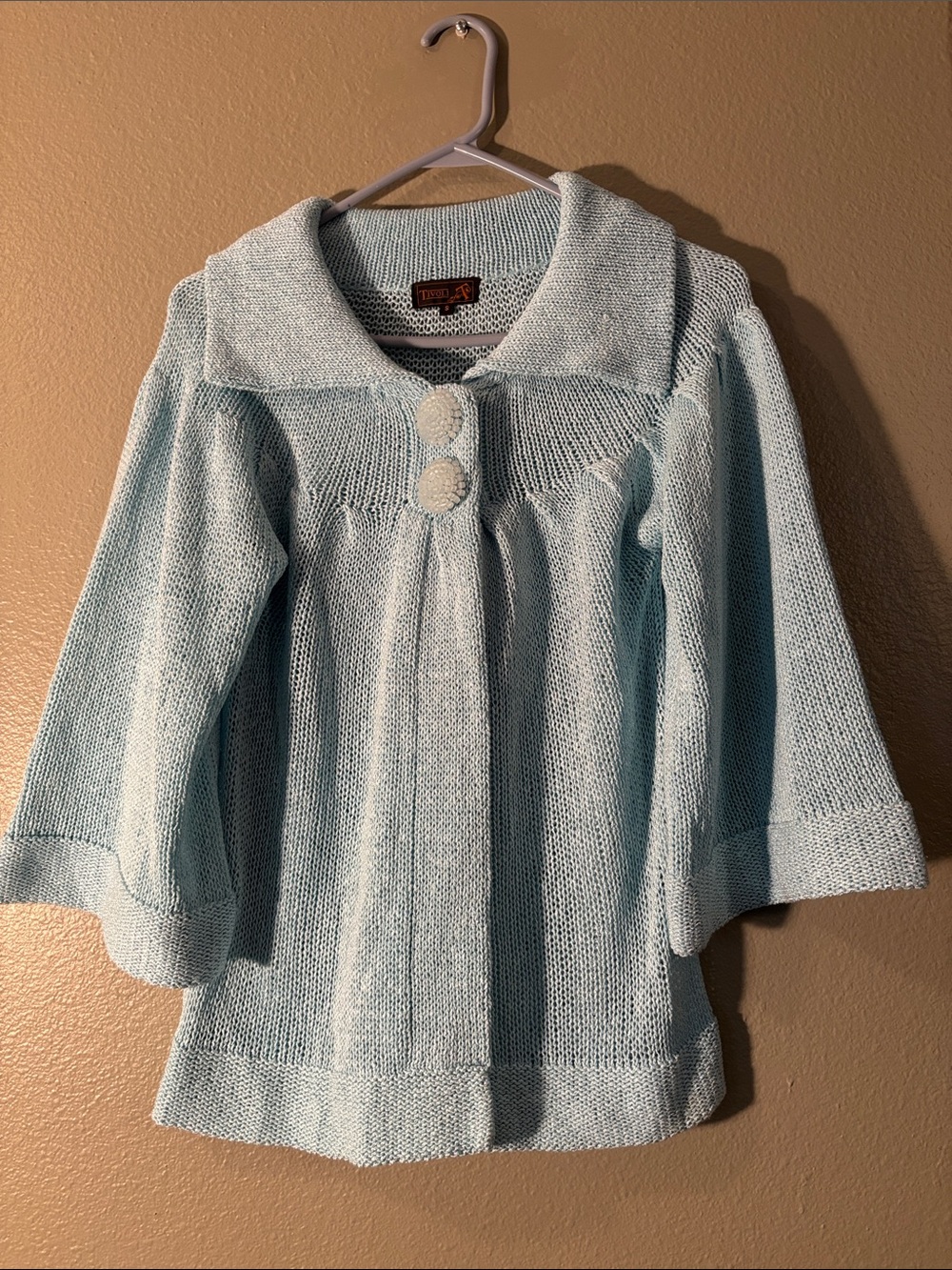 Tivoli Light Blue Knit Cardigan with Decorative Buttons